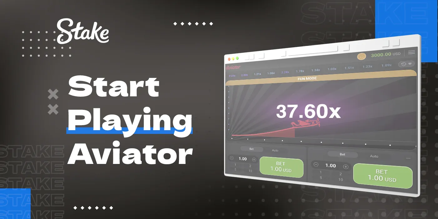 Start playing Aviator on Stake online casino platform
